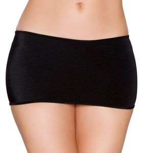 ROMA black one size Lycra mini skirt with minimal length